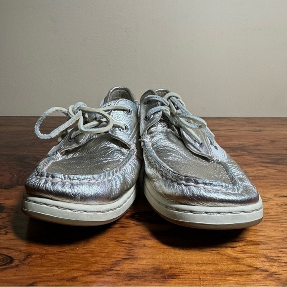 SPERRY Top-Sider Women's 8.5 Gold Metallic Angelfish Leather Boat Shoes - Picture 8 of 13